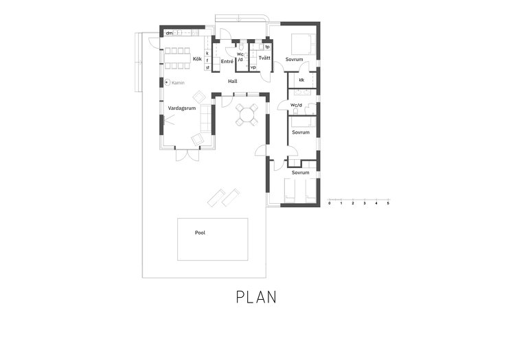 Planritning Villa Borghage